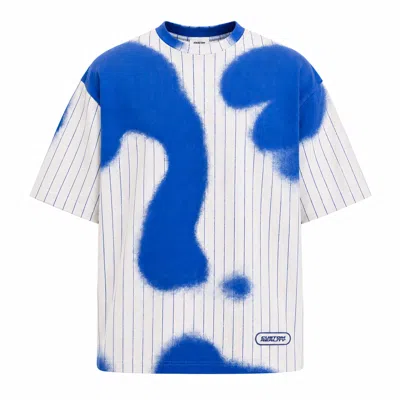 Mysimplicated Men's Blue / White Spray Blue Stripes Oversized T-shirt In Blue/white