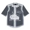 Mysimplicated Men's Grey / White Short Sleeve Shirt In Grey With Laos Design - Recycled Fabric In Grey/white