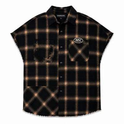 Mysimplicated Men's ® Brown Atelier Division Sleeveless Shirt