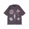 Mysimplicated Men's Neutrals / Grey Oversized Full Print Ribbed T-shirt - Cosmic Entity In Grey