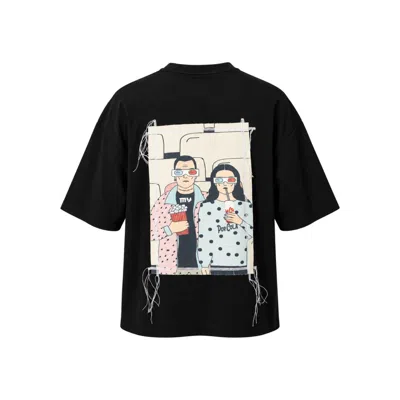 Mysimplicated Men's Oversized Black T-shirt With Pop Cola Mix Design