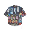 Mysimplicated Men's Black Short Sleeve Shirt Stickers Design - Recycled Fabric In Black