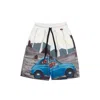 Mysimplicated Men's Blue / White Bermuda Shorts With Rockets Design - Recycled Fabric In White/blue