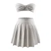 Mysimplicated White Bianco Top & Skirt Set In Ribbed Fabric In White