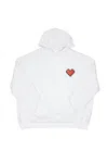 Mysimplicated White / Red Cotton Hoodie In White With Heart Logo In White/red