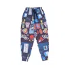 Mysimplicated Men's Black / Blue Trousers In Black With Multicolor Stickers - Recycled Fabric In Black/blue