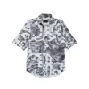 Mysimplicated Women's Black / Grey Short Sleeve Shirt In Botanical Design - Recycled Fabric W In Black/grey