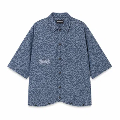 Mysimplicated Women's Blue Leopard Short Sleeve Shirt W