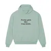 Mysimplicated Women's Green / Black Cotton Hoodie In Mint Green W - Girls Like Trap In Green/black