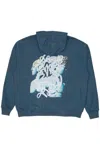 Mysimplicated Women's Green / White Cotton Hoodie In Green With Graffiti Print W In Green/white