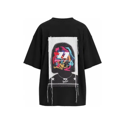 Mysimplicated Women's Oversized Black T-shirt With Pop Cola Vandal Muse Design W
