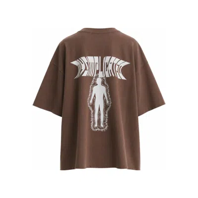 Mysimplicated Women's Oversized Brown T-shirt With Frequency Earth Design W