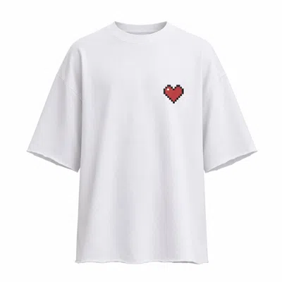 Mysimplicated Women's Oversized Cotton White T-shirt Love W
