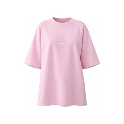 Mysimplicated Women's Oversized Pink T-shirt With Overthink Club Design W