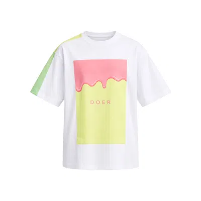 Mysimplicated Women's Oversized White T-shirt With Ice Cream Design W