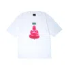 Mysimplicated Women's Pink / Purple / White Oversized T-shirt In White With Pink Buddha W In Pink/purple/white