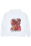 Mysimplicated Women's White / Black / Yellow Cotton Hoodie In White With Graffiti Print W In White/black/yellow
