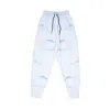 Mysimplicated Women's White / Blue Trousers In Light Blue With Clouds Design - Recycled Fabric W In White/blue