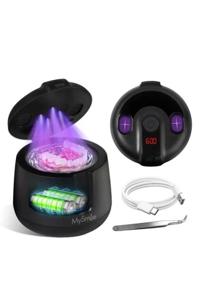 Mysmile Cordless Ultrasonic Retainer & Jewelry Cleaning Pod With Digital Timer In Black