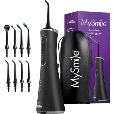 Mysmile Lp211 Cordless Water Flossers For Teeth, 260ml Reservoir, 5 Cleaning Modes, 8 Jet Tips In Black