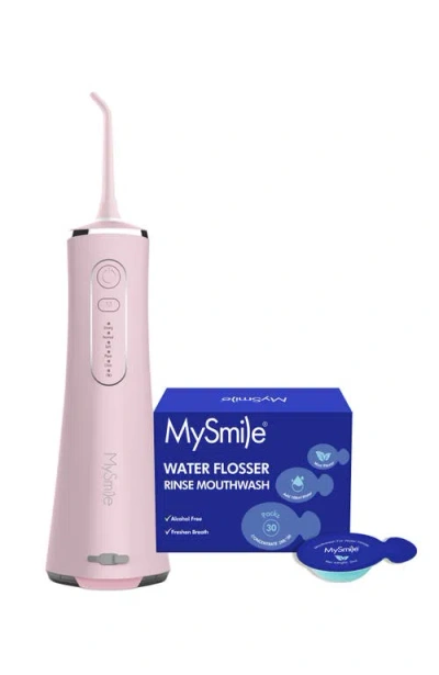 Mysmile Lp211 Water Flosser With 30 Mouthwash Pods Bundle In Pink