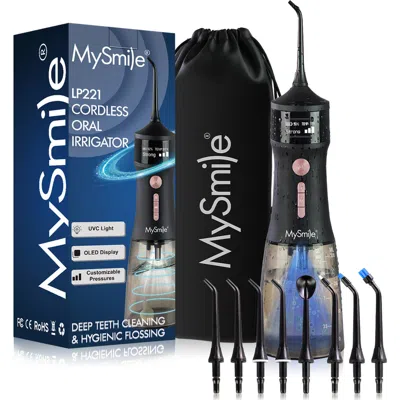 Mysmile Lp221 Cordless Professional Water Flosser With Uvc Sterilizable In Black