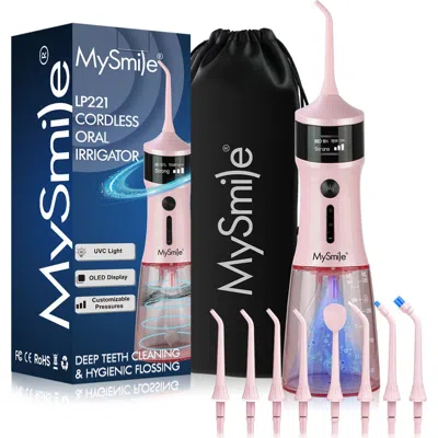 Mysmile Lp221 Cordless Professional Water Flosser With Uvc Sterilizable In Pink