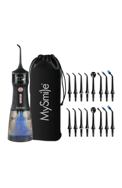 Mysmile Lp221 Cordless Water Flosser With Refill Jet Tips Bundle In Black