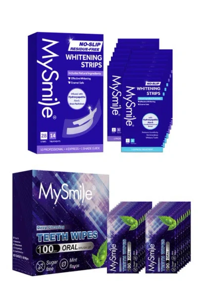 Mysmile Non-slip Hydroxyapatite-infuse Teeth Whitening Strips With Teeth Wipes Double Pack