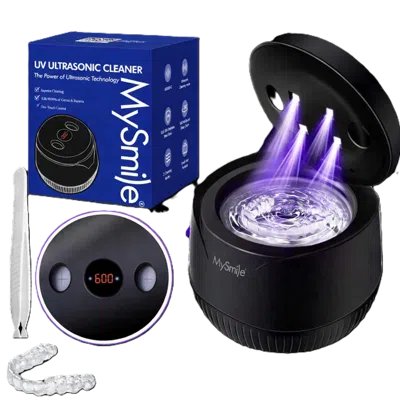 Mysmile Ultrasonic Retainer & Jewelry Cleaning Pod For Home With Digital Timer - Black