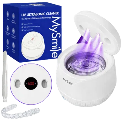 Mysmile Ultrasonic Retainer & Jewelry Cleaning Pod For Home With Digital Timer - White