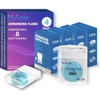 Mysmile Woven Dental Floss With Coconut Oil, Effective Plaque Removal, Mint Flavor In Purple