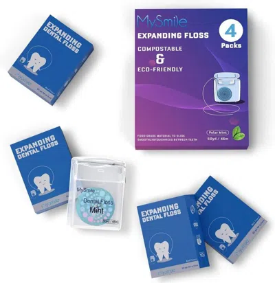 Mysmile Woven Dental Floss With Coconut Oil, Mint Flavor, 50 Yards - 4 Pack