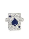 Mysteryjoy 18k White Gold Justice Diamond Ring In Metallic
