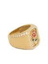 Mysteryjoy 18k Yellow Gold Antique Rose Diamond Signet Ring In Brown
