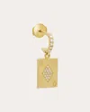 Mysteryjoy Diamond Card Charm Earring Yellow Gold In Gold