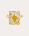 Mysteryjoy Women's Honneur 18k Gold Lacquer And Lab-grown Diamond Pinky Ring In Gold