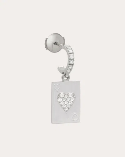 Mysteryjoy Women's 18k White Gold Âme Charms Mono Earring In Silver