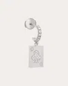 Mysteryjoy Heart Card Charm Earring White Gold In Silver
