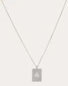 Mysteryjoy Women's Justice 18k Gold And Lab-grown Diamond Pendant Necklace In Silver