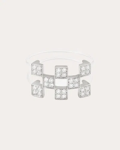 Mysteryjoy Women's Illusion 18k Gold And Lab-grown Diamond Ring In Silver