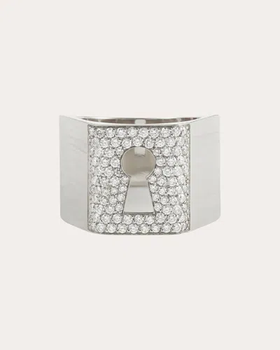 Mysteryjoy Women's Protection 18k Gold And Lab-grown Diamond Ring In Silver
