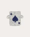 Mysteryjoy Women's Justice 18k Gold Lacquer And Lab-grown Diamond Pinky Ring In Silver