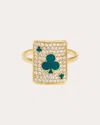 Mysteryjoy Women's Lucky Harmonie 18k Gold Lacquer And Lab-grown Diamond Pinky Ring In Gold