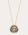 Mysteryjoy Women's Médaille Chess 18k Gold Lacquer And Lab-grown Diamond Pendant Necklace In Gold