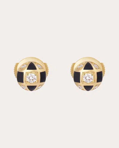 Mysteryjoy Women's Mini Globe 18k Gold Lacquer And Lab-grown Diamond Earrings