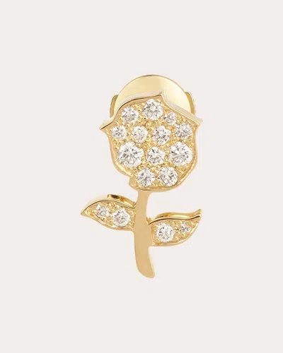 Mysteryjoy Women's Rose Antique Pavé Mono Earring In Gold