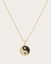 Mysteryjoy Women's Small Yin Yang 18k Gold Lacquer And Lab-grown Diamond Pendant Necklace In Gold