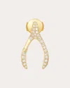 Mysteryjoy Women's Small Wishbone 18k Gold And Lab-grown Diamond Single Earring In Gold