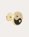 Mysteryjoy Women's Yin Yang 18k Gold Lacquer And Lab-grown Diamond Single Earring In Gold